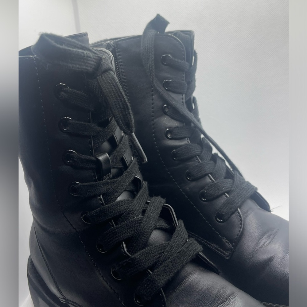 Girls' Zipper Lace-Up Boots Black Size 6 - Picture 12 of 12